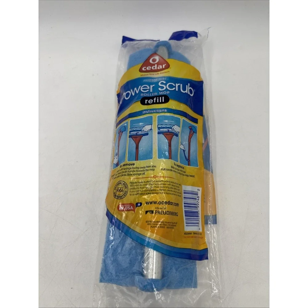 NEW O-Cedar Power Scrub Roller Mop Refill Microfiber Wave Sponge FACTORY SEALED